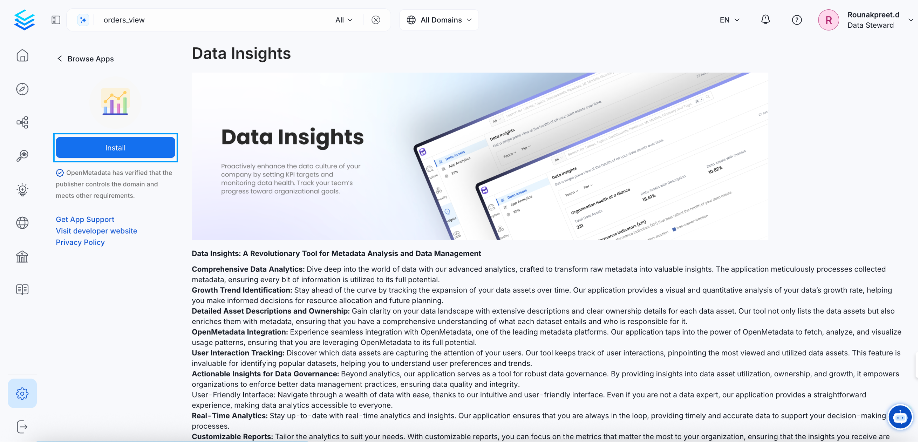 Install Data Insights